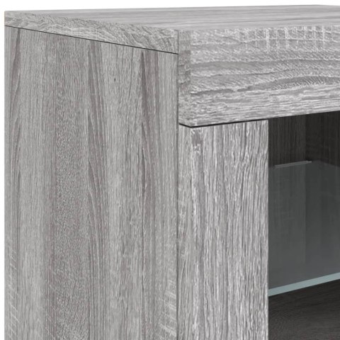 VidaXL Szafka z oświetleniem LED, szary dąb sonoma, 123x37x67 cm