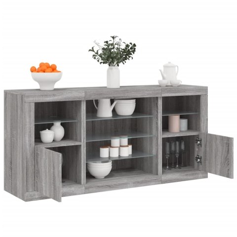 VidaXL Szafka z oświetleniem LED, szary dąb sonoma, 142,5x37x67 cm
