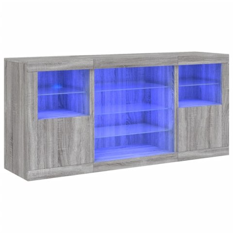 VidaXL Szafka z oświetleniem LED, szary dąb sonoma, 142,5x37x67 cm