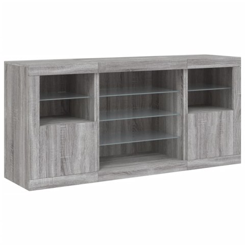 VidaXL Szafka z oświetleniem LED, szary dąb sonoma, 142,5x37x67 cm