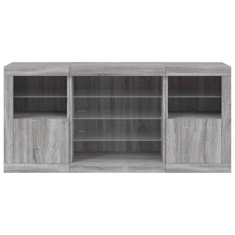 VidaXL Szafka z oświetleniem LED, szary dąb sonoma, 142,5x37x67 cm