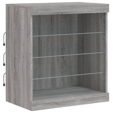 VidaXL Szafka z oświetleniem LED, szary dąb sonoma, 142,5x37x67 cm