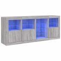 VidaXL Szafka z oświetleniem LED, szary dąb sonoma, 164x37x67 cm