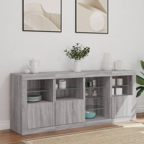VidaXL Szafka z oświetleniem LED, szary dąb sonoma, 164x37x67 cm