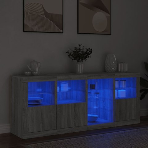 VidaXL Szafka z oświetleniem LED, szary dąb sonoma, 164x37x67 cm