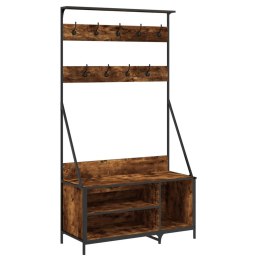 WIESZAK NA UBRANIA Z MIEJSCEM NA BUTY, CIEMNY DĄB 100X41X184 CM
