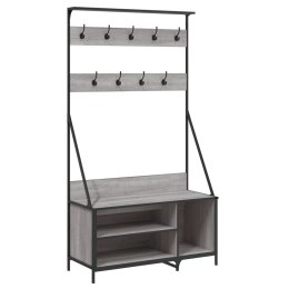 WIESZAK NA UBRANIA Z MIEJSCEM NA BUTY SZARY DĄB 100X41X184 CM