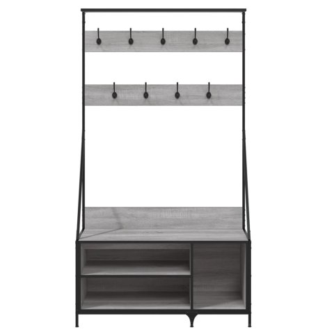 WIESZAK NA UBRANIA Z MIEJSCEM NA BUTY SZARY DĄB 100X41X184 CM