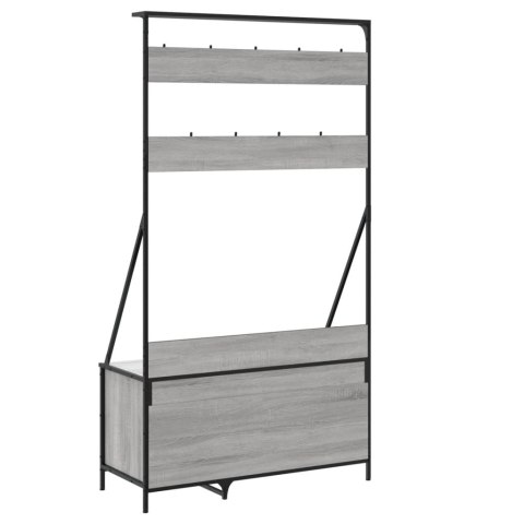 WIESZAK NA UBRANIA Z MIEJSCEM NA BUTY SZARY DĄB 100X41X184 CM