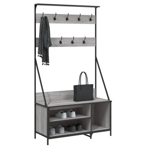 WIESZAK NA UBRANIA Z MIEJSCEM NA BUTY SZARY DĄB 100X41X184 CM