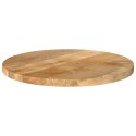 VidaXL Blat stołu, Ø 50x3,8 cm, okrągły, surowe lite drewno mango
