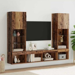 VidaXL Jednostki TV na ścianę z LED 5 szt. Stare drewno