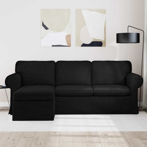 VidaXL Sofa Czarny 215 x 138 x 80 cm tkanina
