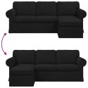 VidaXL Sofa Czarny 215 x 138 x 80 cm tkanina