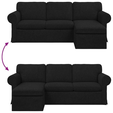 VidaXL Sofa Czarny 215 x 138 x 80 cm tkanina