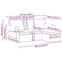 VidaXL Sofa Czarny 215 x 138 x 80 cm tkanina
