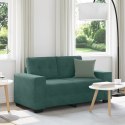 VidaXL Sofa dwuosobowa, ciemnozielona, 120 cm, aksamit