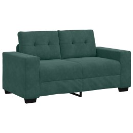 VidaXL Sofa dwuosobowa, ciemnozielona, 120 cm, aksamit
