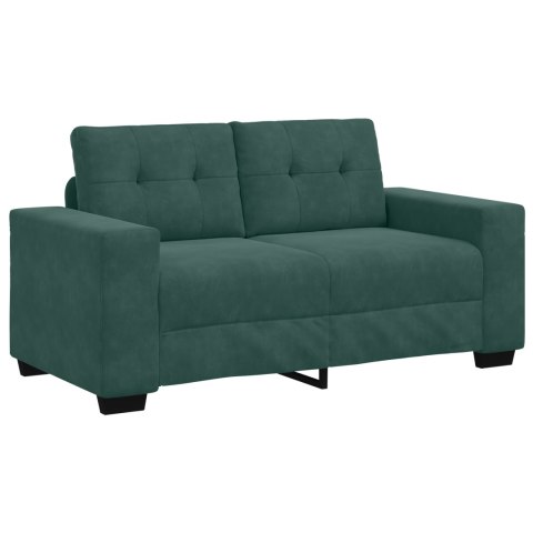 VidaXL Sofa dwuosobowa, ciemnozielona, 120 cm, aksamit