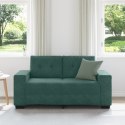 VidaXL Sofa dwuosobowa, ciemnozielona, 120 cm, aksamit