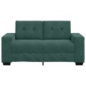 VidaXL Sofa dwuosobowa, ciemnozielona, 120 cm, aksamit