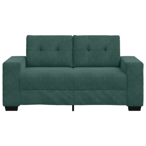 VidaXL Sofa dwuosobowa, ciemnozielona, 120 cm, aksamit