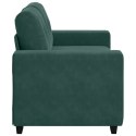 VidaXL Sofa dwuosobowa, ciemnozielona, 120 cm, aksamit