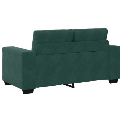 VidaXL Sofa dwuosobowa, ciemnozielona, 120 cm, aksamit