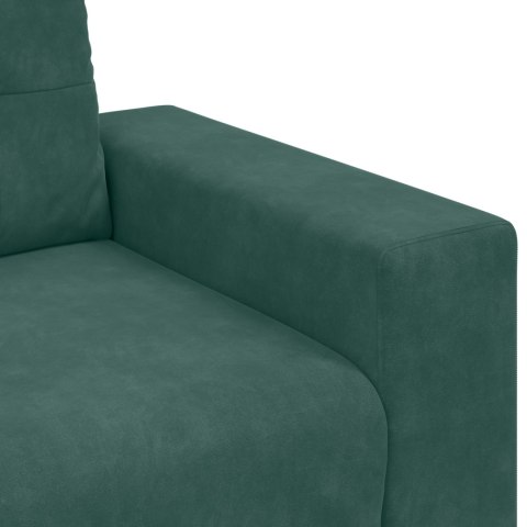 VidaXL Sofa dwuosobowa, ciemnozielona, 120 cm, aksamit