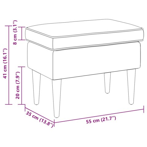 VidaXL Stołek na Stopy Czarny 55 x 35 x 41 cm