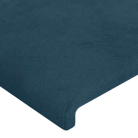 VidaXL Zagłówek do łóżka z LED ciemnoniebieski, 183x16x118/128 cm