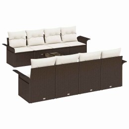 ZESTAW SOF NA OGRÓD 9 SZT. 8-LICZBA MIEJSC BRĄZOWY I KREMOWY