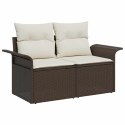 ZESTAW SOF NA OGRÓD 9 SZT. BRĄZOWY [SYNTETYCZNY]: RATTAN POLI