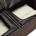 ZESTAW SOF NA OGRÓD 9 SZT. BRĄZOWY [SYNTETYCZNY]: RATTAN POLI