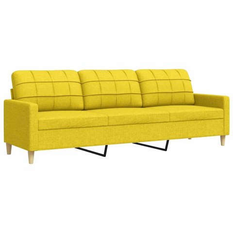 SOFA 3-OSOBOWA, JASNOŻÓŁTA, 210 CM, TAPICEROWANA TKANINĄ