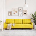 SOFA 3-OSOBOWA, JASNOŻÓŁTA, 210 CM, TAPICEROWANA TKANINĄ