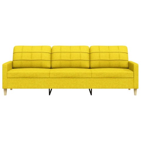 SOFA 3-OSOBOWA, JASNOŻÓŁTA, 210 CM, TAPICEROWANA TKANINĄ