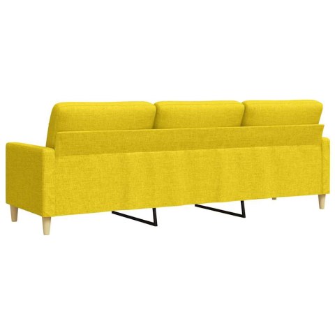 SOFA 3-OSOBOWA, JASNOŻÓŁTA, 210 CM, TAPICEROWANA TKANINĄ