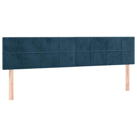 VidaXL Łóżko kontynentalne, materac i LED, niebieski aksamit 180x200cm