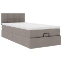 VidaXL Łóżko otomana z materacem, taupe, 100x200 cm, tkanina