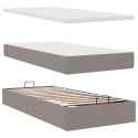 VidaXL Łóżko otomana z materacem, taupe, 100x200 cm, tkanina