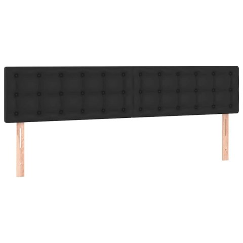 VidaXL Rama łóżka otomana z materacami, czarna, 200x200 cm, ekoskóra