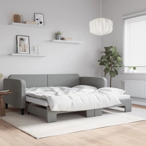 VidaXL Sofa rozsuwana, jasnoszara, 100x190 cm, tkanina