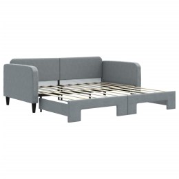 VidaXL Sofa rozsuwana, jasnoszara, 100x190 cm, tkanina