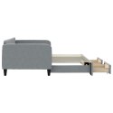 VidaXL Sofa rozsuwana z szufladami, jasnoszara, 100x190 cm, tkanina