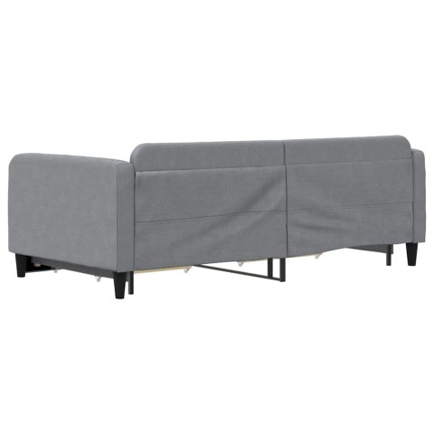 VidaXL Sofa rozsuwana z szufladami, jasnoszara, 100x190 cm, tkanina