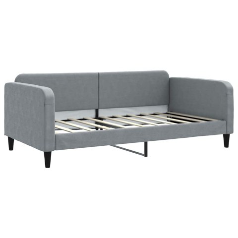 VidaXL Sofa rozsuwana z szufladami, jasnoszara, 100x190 cm, tkanina