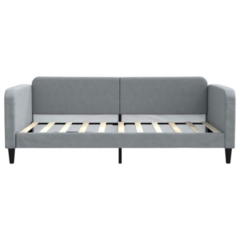 VidaXL Sofa rozsuwana z szufladami, jasnoszara, 100x190 cm, tkanina