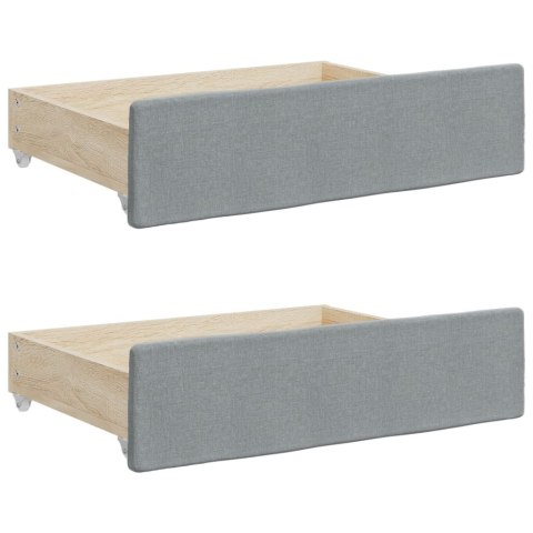 VidaXL Sofa rozsuwana z szufladami, jasnoszara, 100x190 cm, tkanina