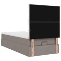 VidaXL Rama łóżka otomana z materacem, taupe, 100x200 cm, tkanina